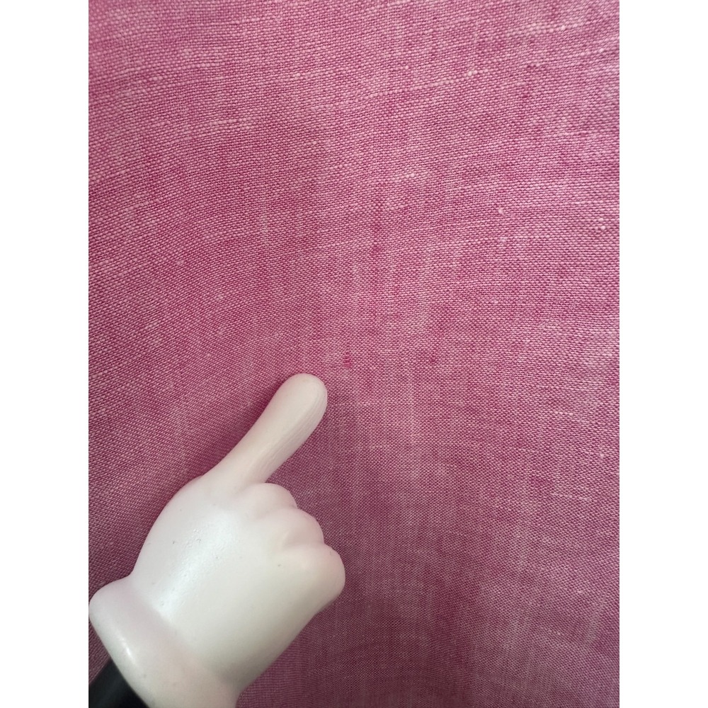 Christian Siriano 100% Linen Button Front Shirt Roll Tab Small Pink Resortwear - Picture 7 of 11